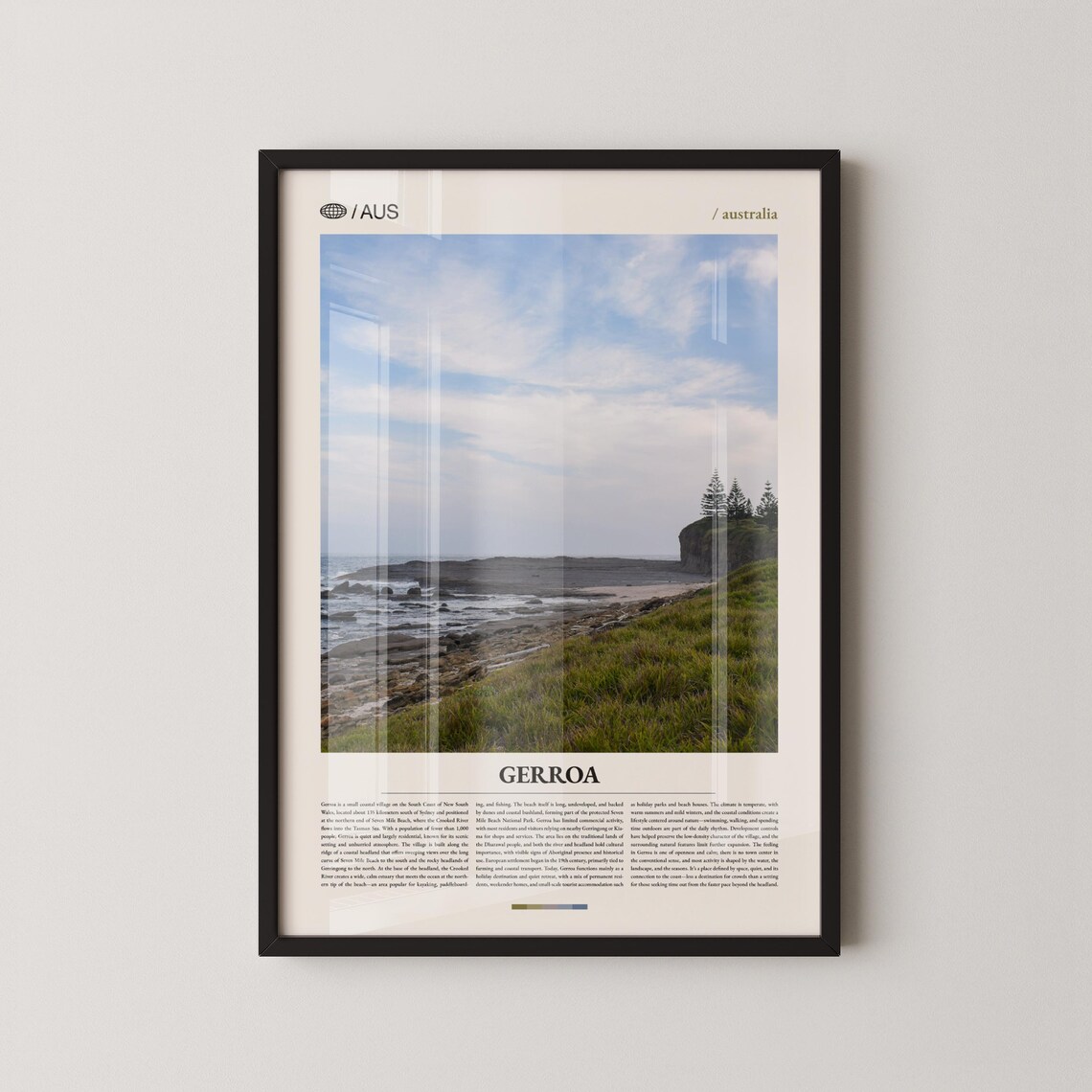Gerroa Australia Rocky Shoreline Headland NSW Coast Travel Poster
