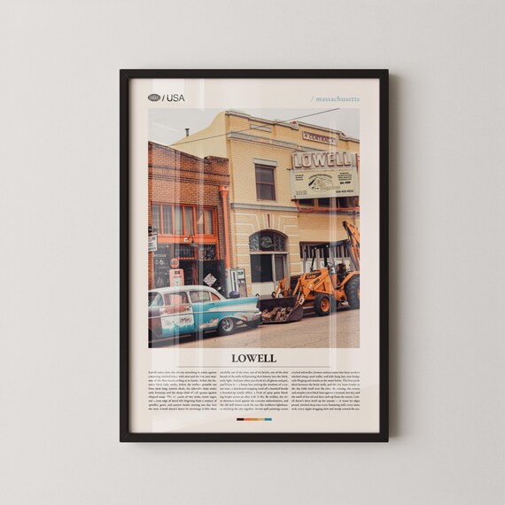 Lowell Massachusetts Historic Street Vintage Photo Poster Mill Town