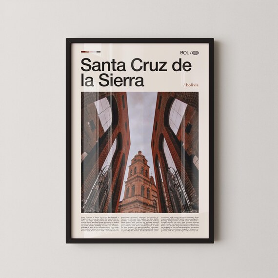 Santa Cruz De La Sierra Bolivia Cathedral Cityscape Travel Poster