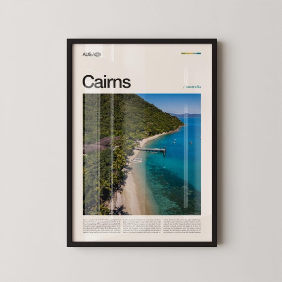Cairns Print Wall Art Poster Photography Australian Tropical City Reef And Rainforest Decor