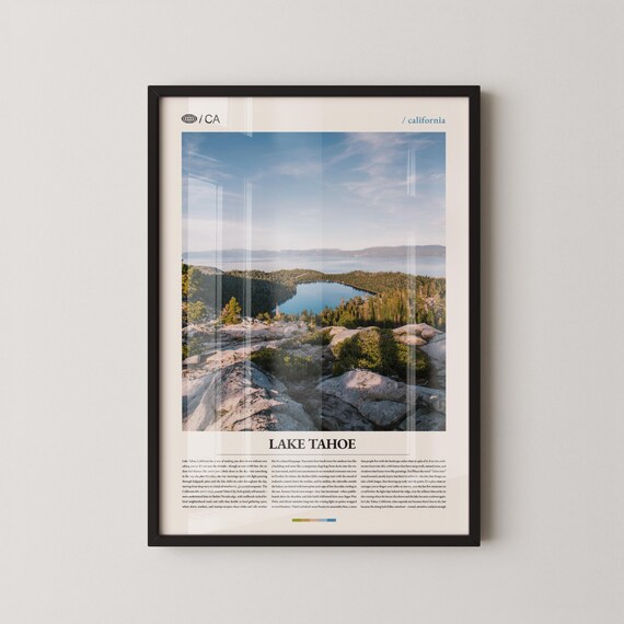 Lake Tahoe California Emerald Bay Vintage Photo Style Poster