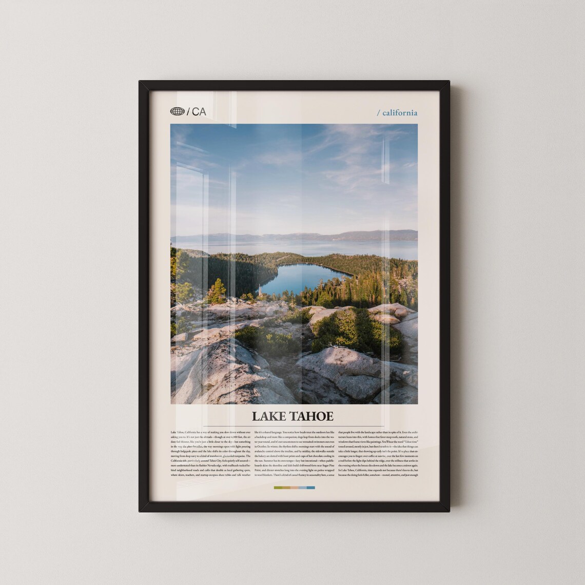 Lake Tahoe California Emerald Bay Vintage Photo Style Poster