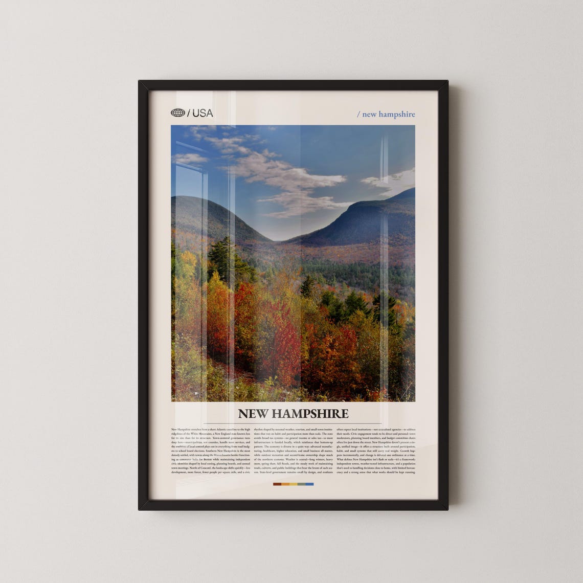 New Hampshire Autumn Foliage Mountain Landscape Travel Poster