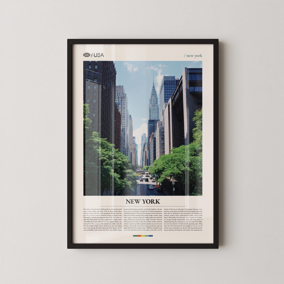 New York Chrysler Building City Street Summer Photo Travel Poster