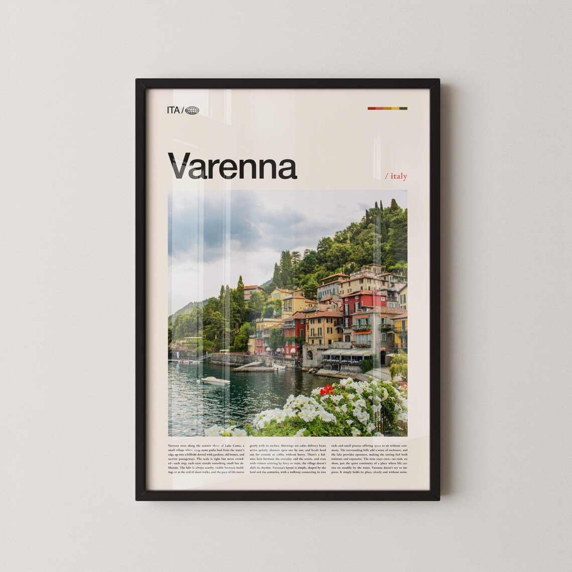 Varenna Lake Como Colorful Lakeside Village Houses Italy Photo Poster