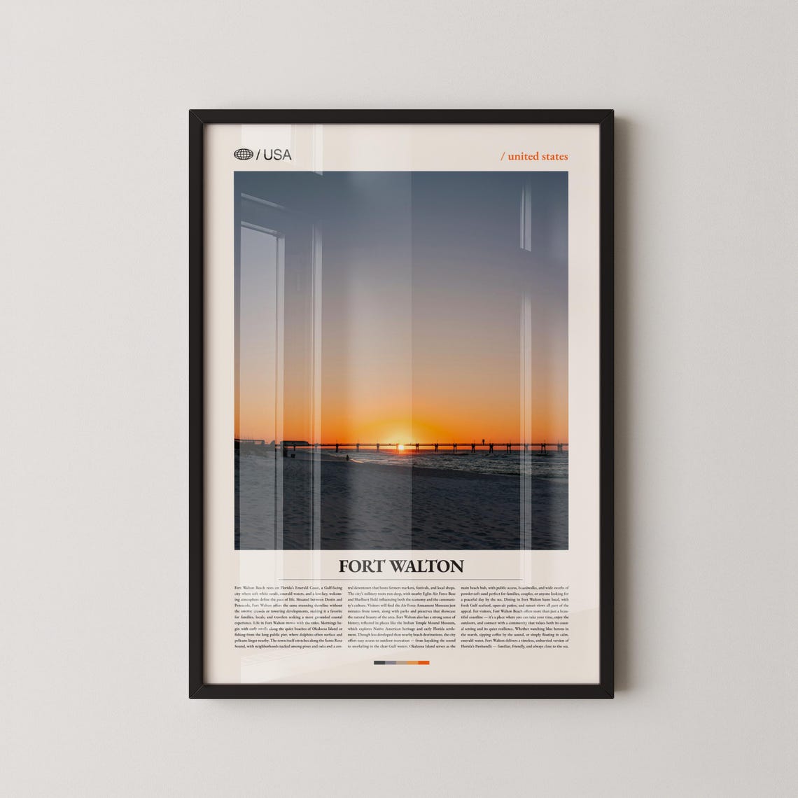 Fort Walton Beach Florida Sunset Over Pier Photo Travel Poster