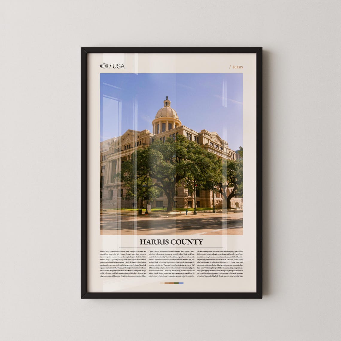 Harris County Texas Historic Courthouse Photo Landmark Travel Poster