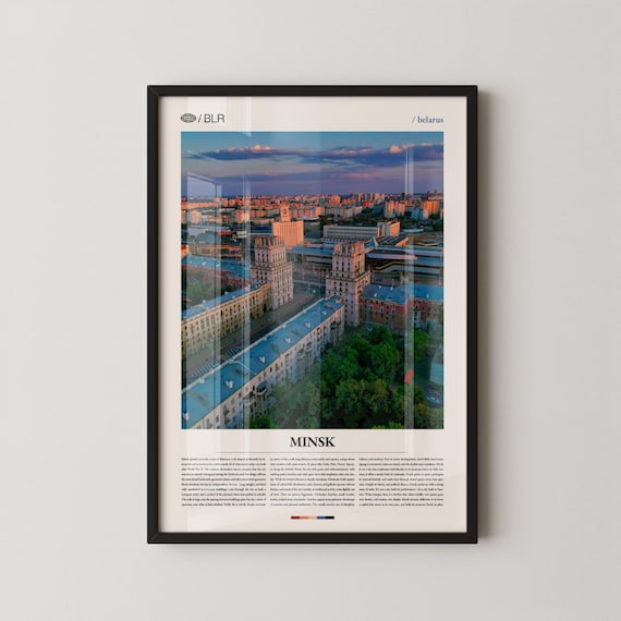 Minsk Belarus Historic Cityscape Aerial Photo Travel Art Poster