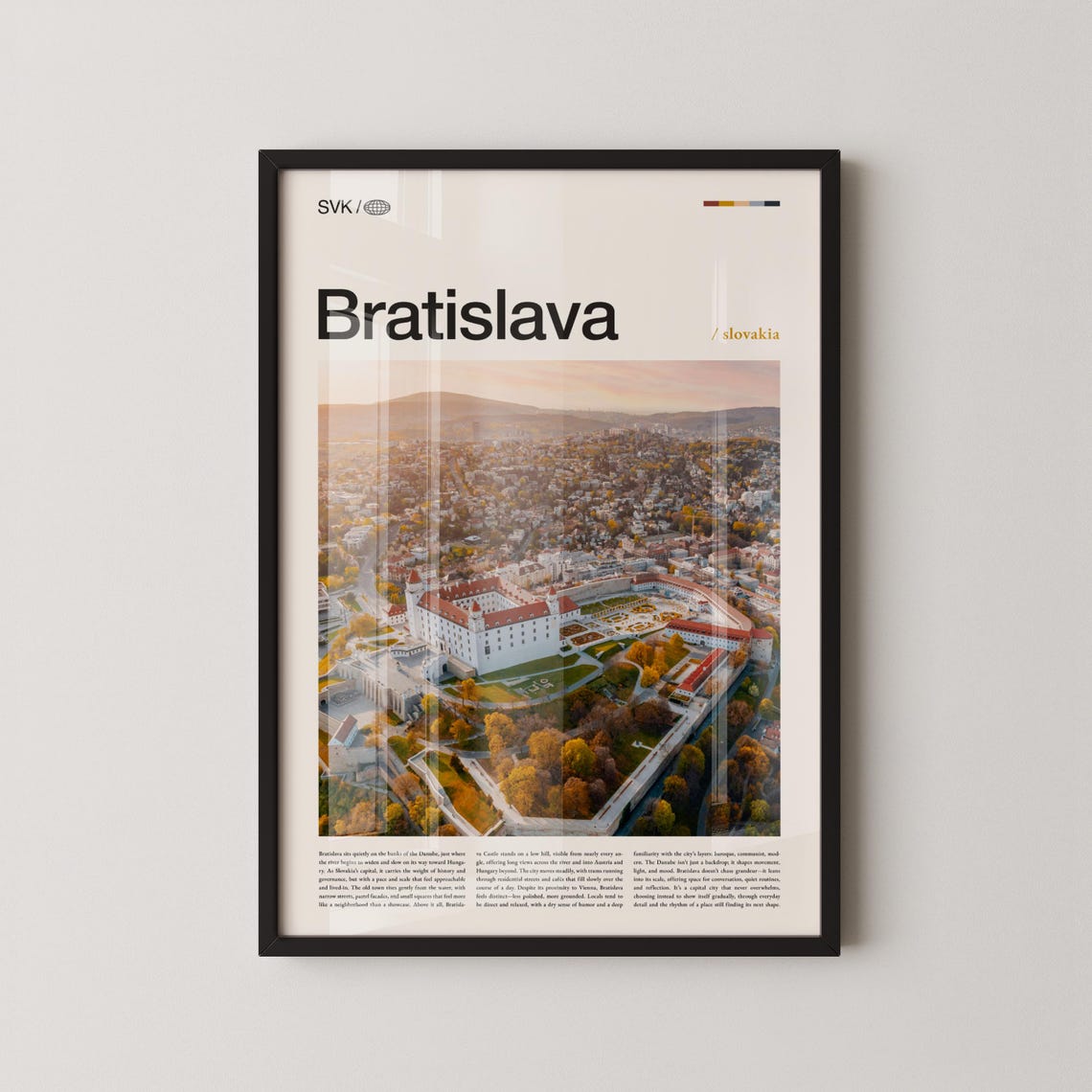 Bratislava Slovakia Bold Headline Castle Photo Travel Poster