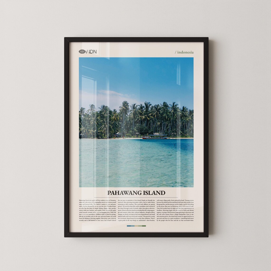 Pahawang Island Indonesia Tropical Palm Beach Seascape Travel Poster