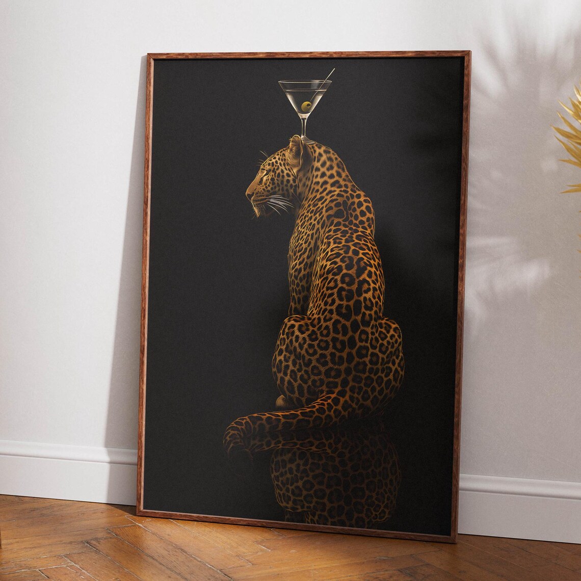 Leopard Wall Art With Glass Glam Cheetah Print