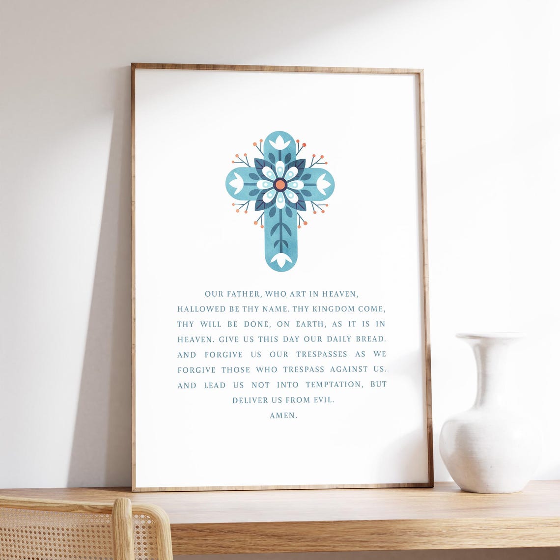 Our Father Who Art In Heaven Hallowed Be Thy Name The Lords Prayer Print Bible Verse Wall Art Scripture Poster Christian Decor - Image 5