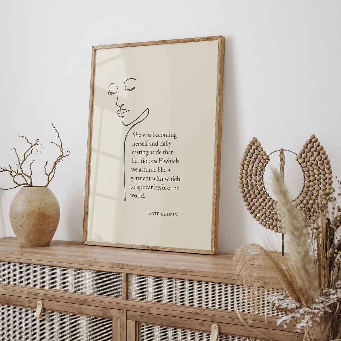 Kate Chopin She Was Becoming Herself Feminist Line Art Quote Poster - Image 2
