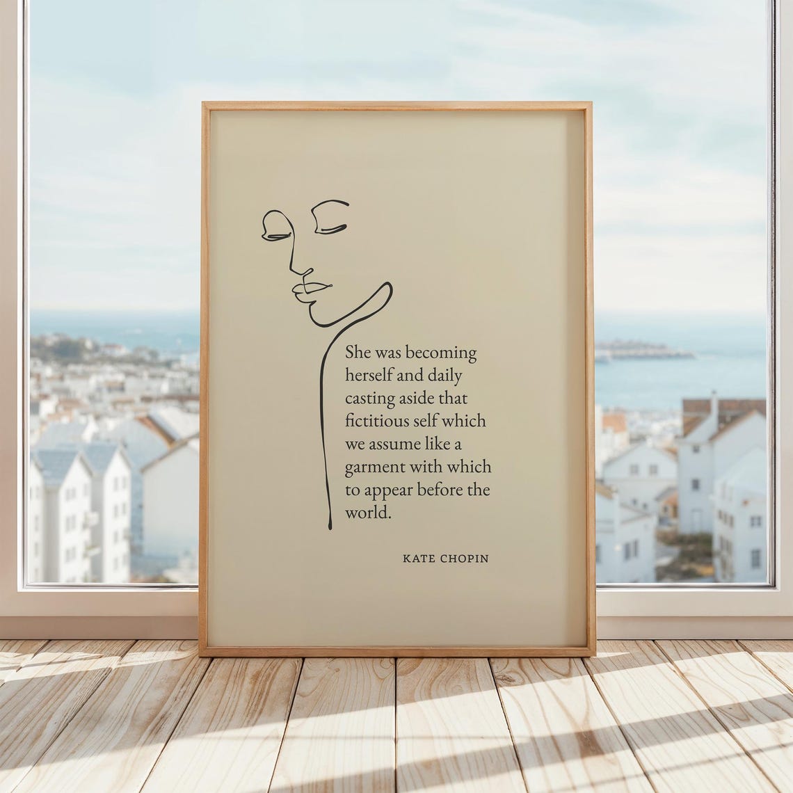 Kate Chopin She Was Becoming Herself Feminist Line Art Quote Poster - Image 3