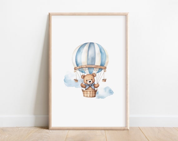 Teddy Bear Hot Air Balloon Boy Nursery Decor Print Teddy Bear Print For Nursery Nursery Wall Decor Nursery Baby Teddy Bear