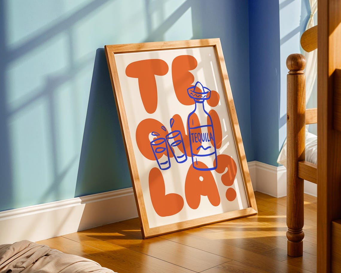 Tequila Modern Poster, Retro Vintage Bar Cart - Image 5