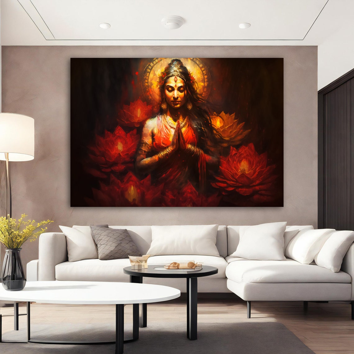 Indian Women Art Beautiful Indian Woman Painting South Asian Art Indian Girl Wall Decor Brown Girl Art - Image 2