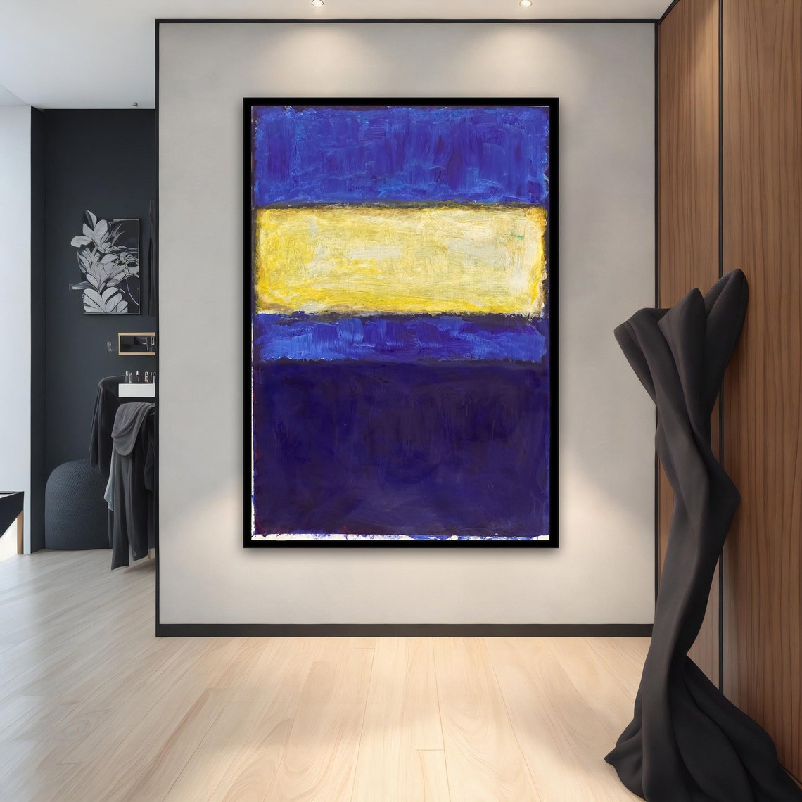 Rothko Style Blue and Yellow Color Field Bold Abstract Art Poster - Image 2