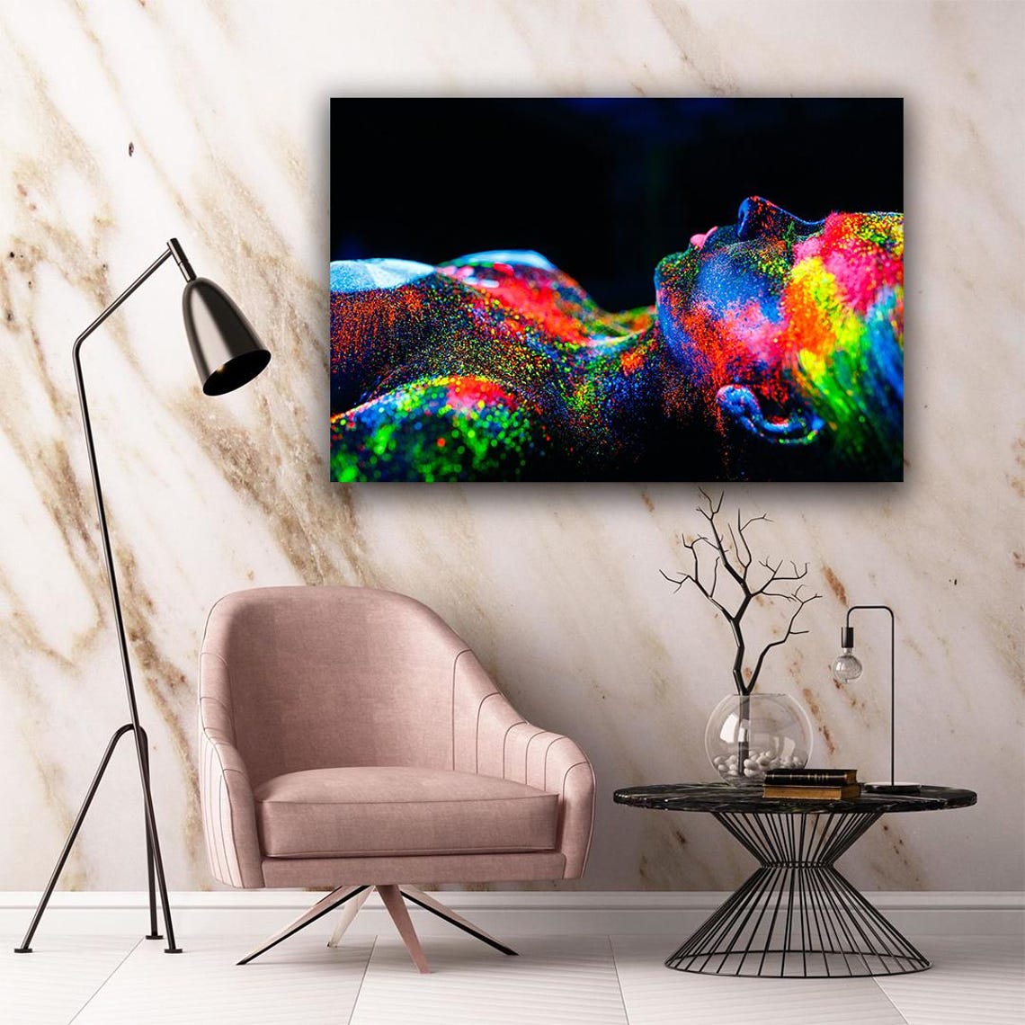Colorful Woman Body Art Portrait Woman Print Woman Poster Colorful Woman Art Print Gift For Christmas Modern Art - Image 5