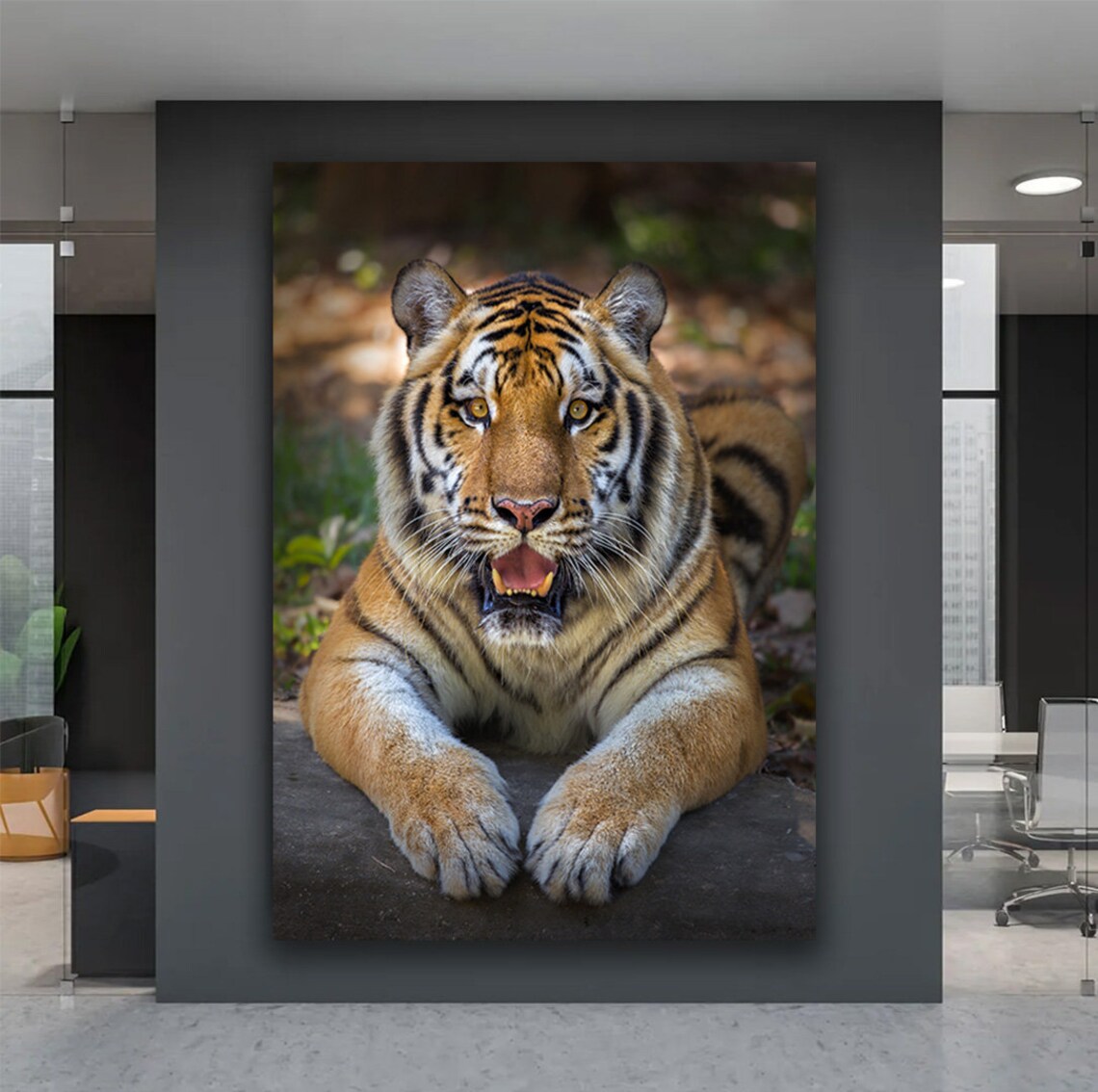Wild Tiger Portrait Mouth Open Intense Wildlife Photography Poster - Image 2
