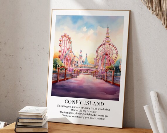 Coney Island Taylor Swift Ferris Wheel Amusement Park Lyric Poster