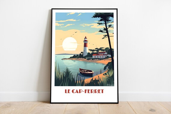 Handmade Cap Ferret Poster Wall Art Retro Travel Framed Birthday Home Made Decor Gift Vector Illustration Print Painting Custom