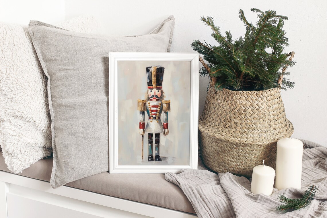 Christmas Nutcracker Soldier Vintage Oil Painting Art Print - Image 5