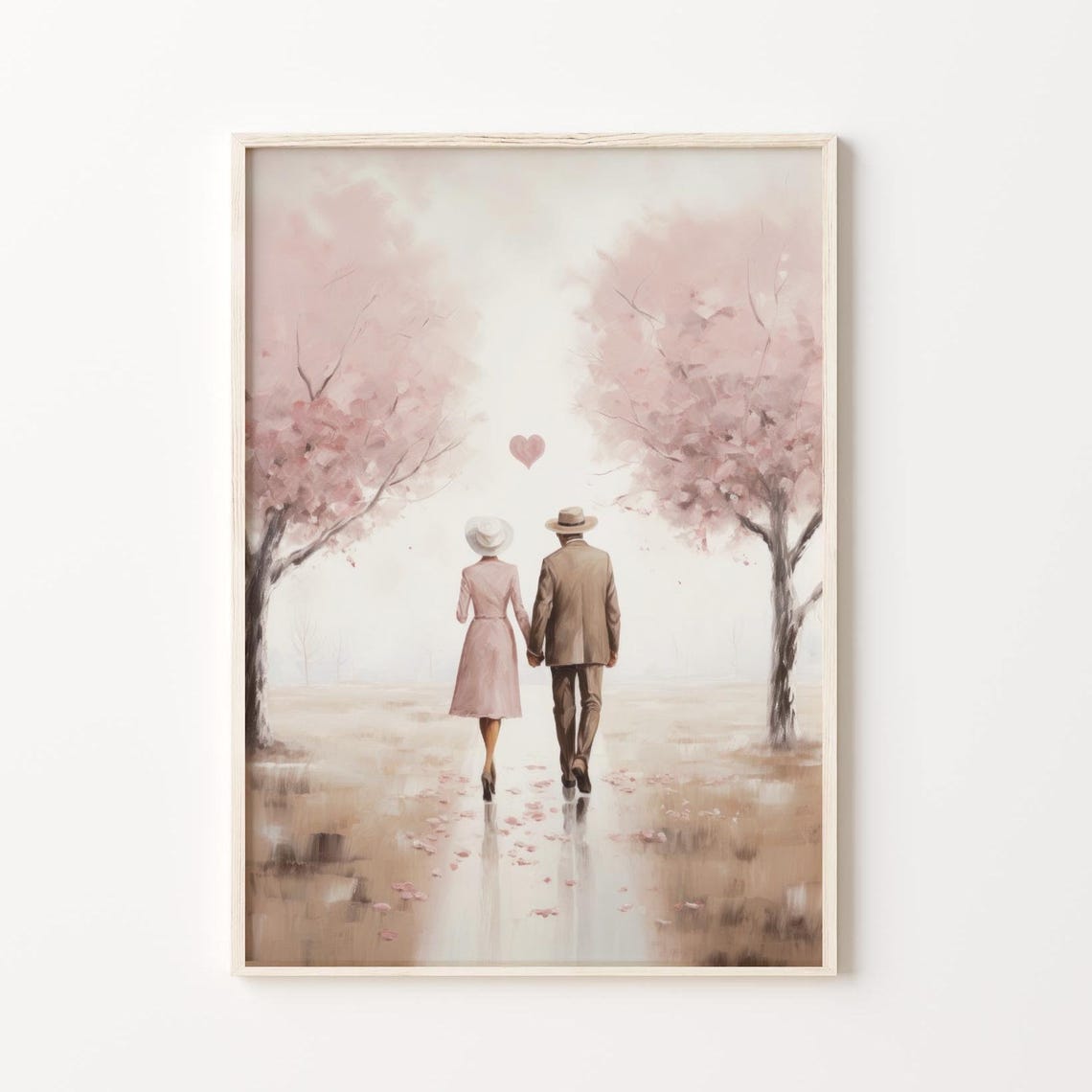 Couple Blooming Tree Path Single Pink Heart Romantic Valentine Poster - Image 4