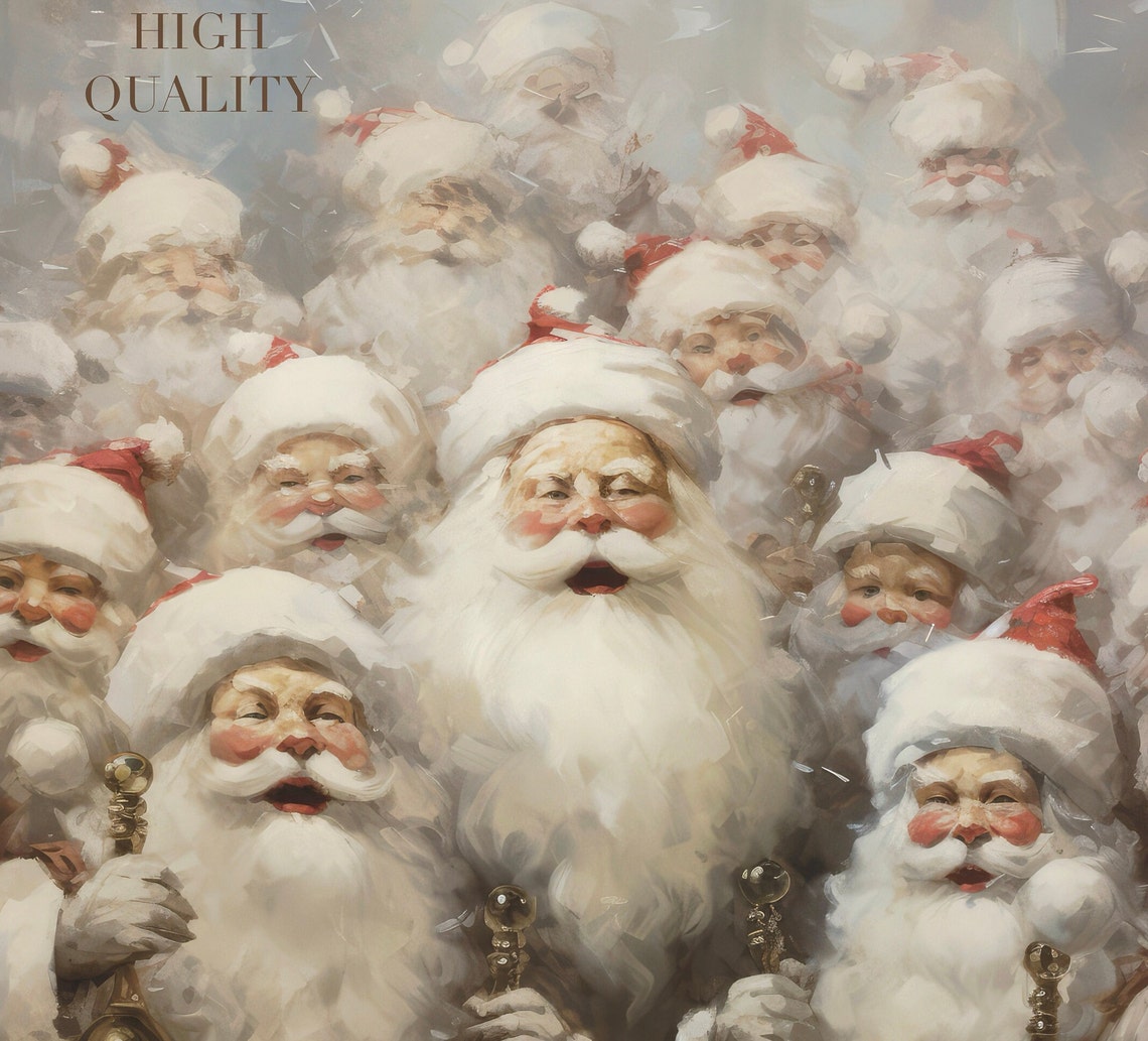 Oil Painting Santa Claus Printable Holiday Season Decor Vintage Santa Painting Download Farmhouse Christmas Print Santa Poster - Image 6