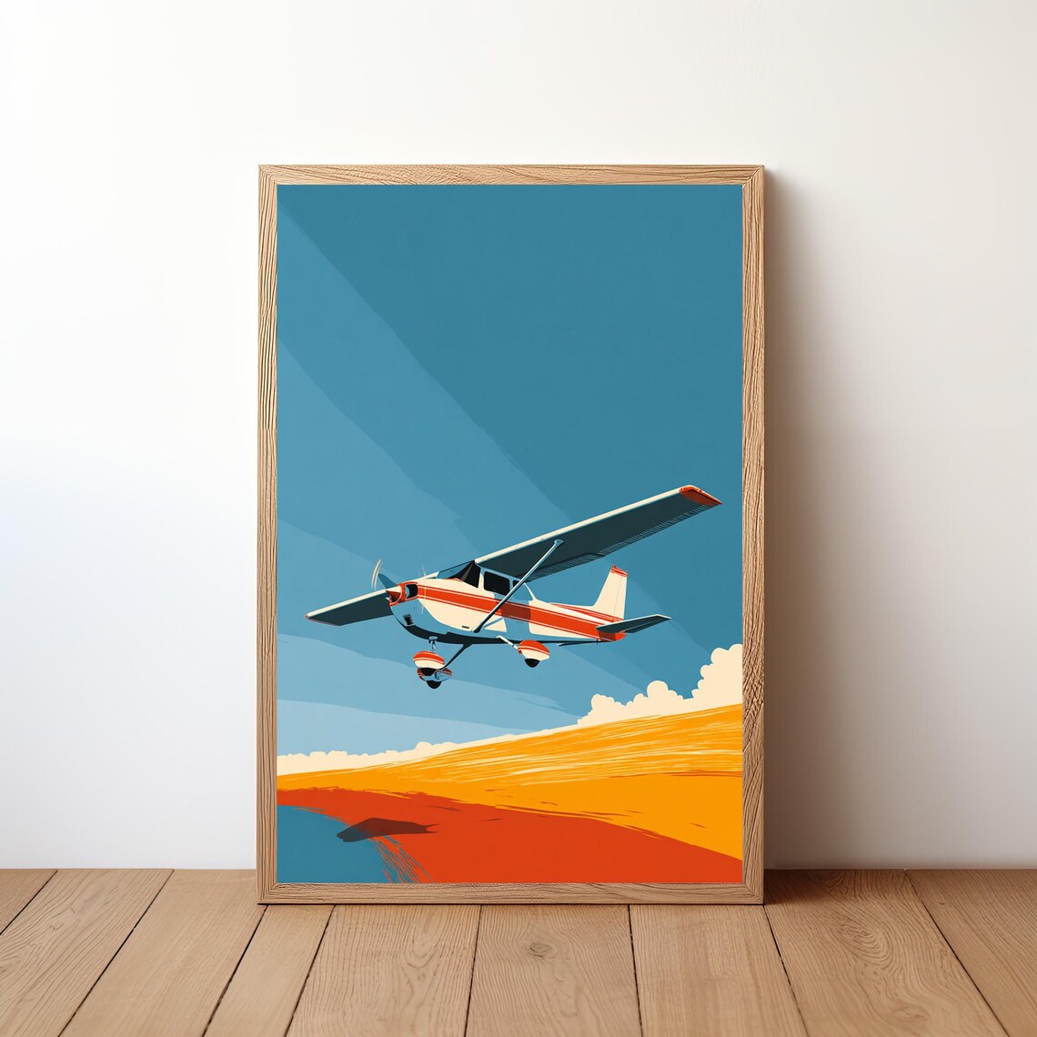 Minimalist Cessna Plane, Clean Flight Poster