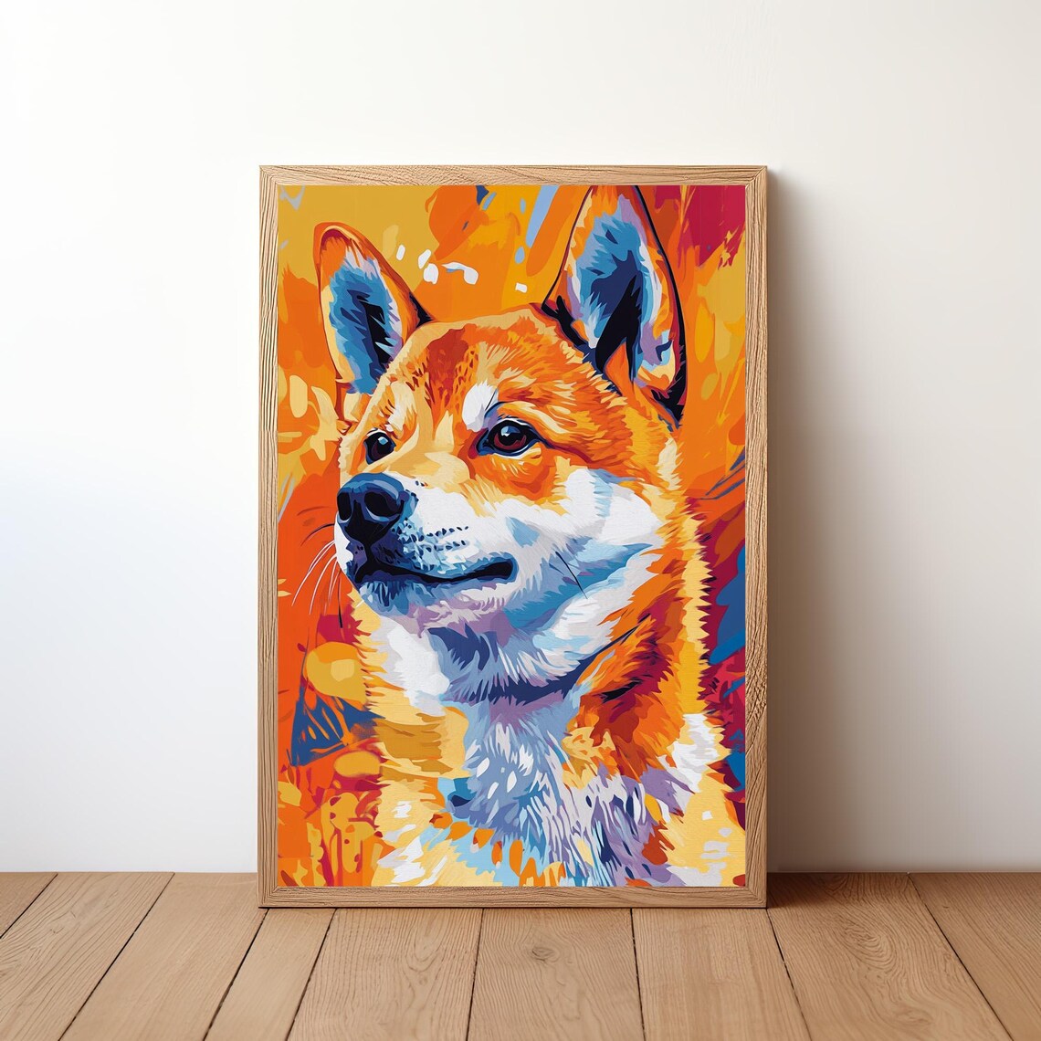 Shiba Inu Pop Art Dog Portrait Colorful Modern Pet Lover Wall Art