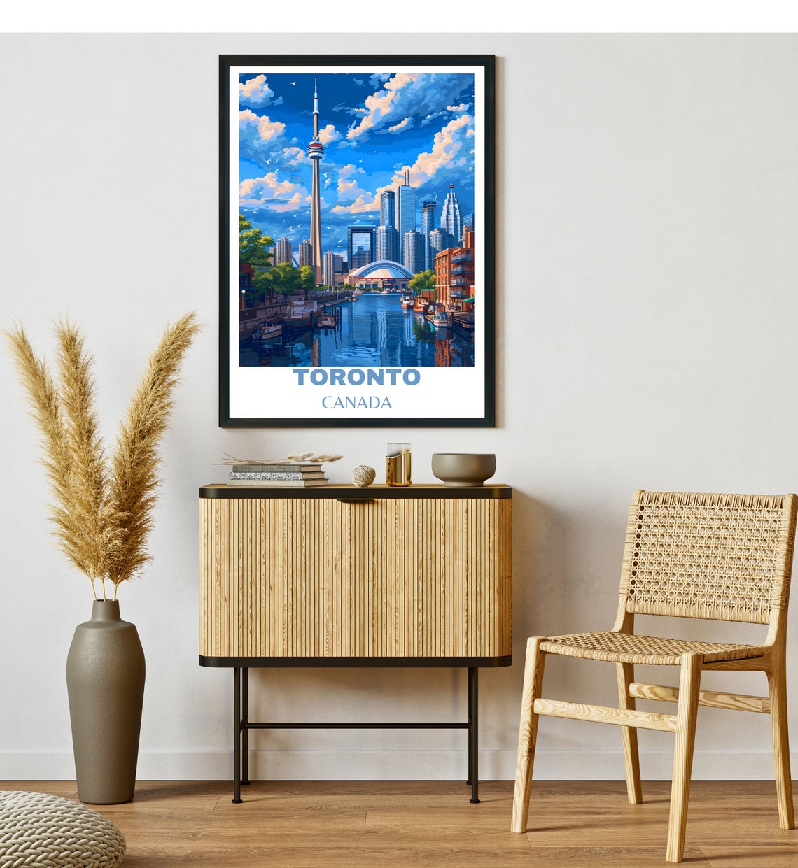 Toronto Canada CN Tower Harbor Skyline Waterfront Travel Poster - Image 2