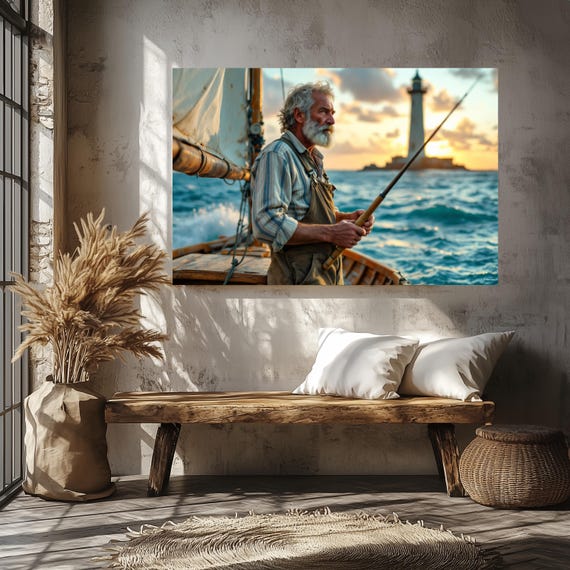 Sunrise Fisherman Wall Art Matte Nature Decor For Home Ideal For Housewarming Birthdays Or Holidays Scenic Art Print Home
