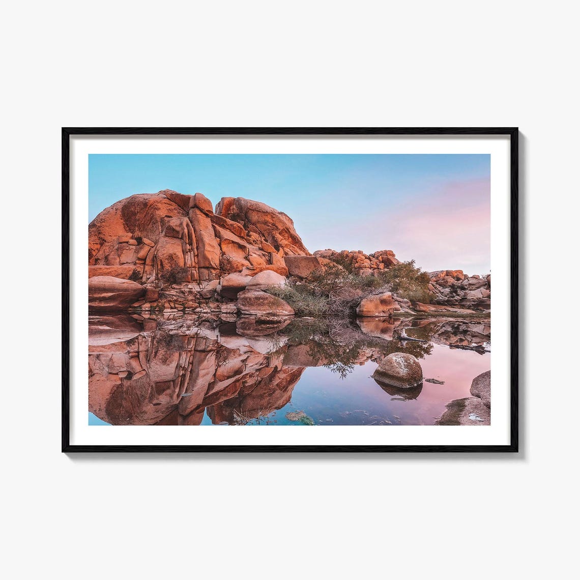 Joshua Tree National Park Sunset Rock Reflection Desert Poster
