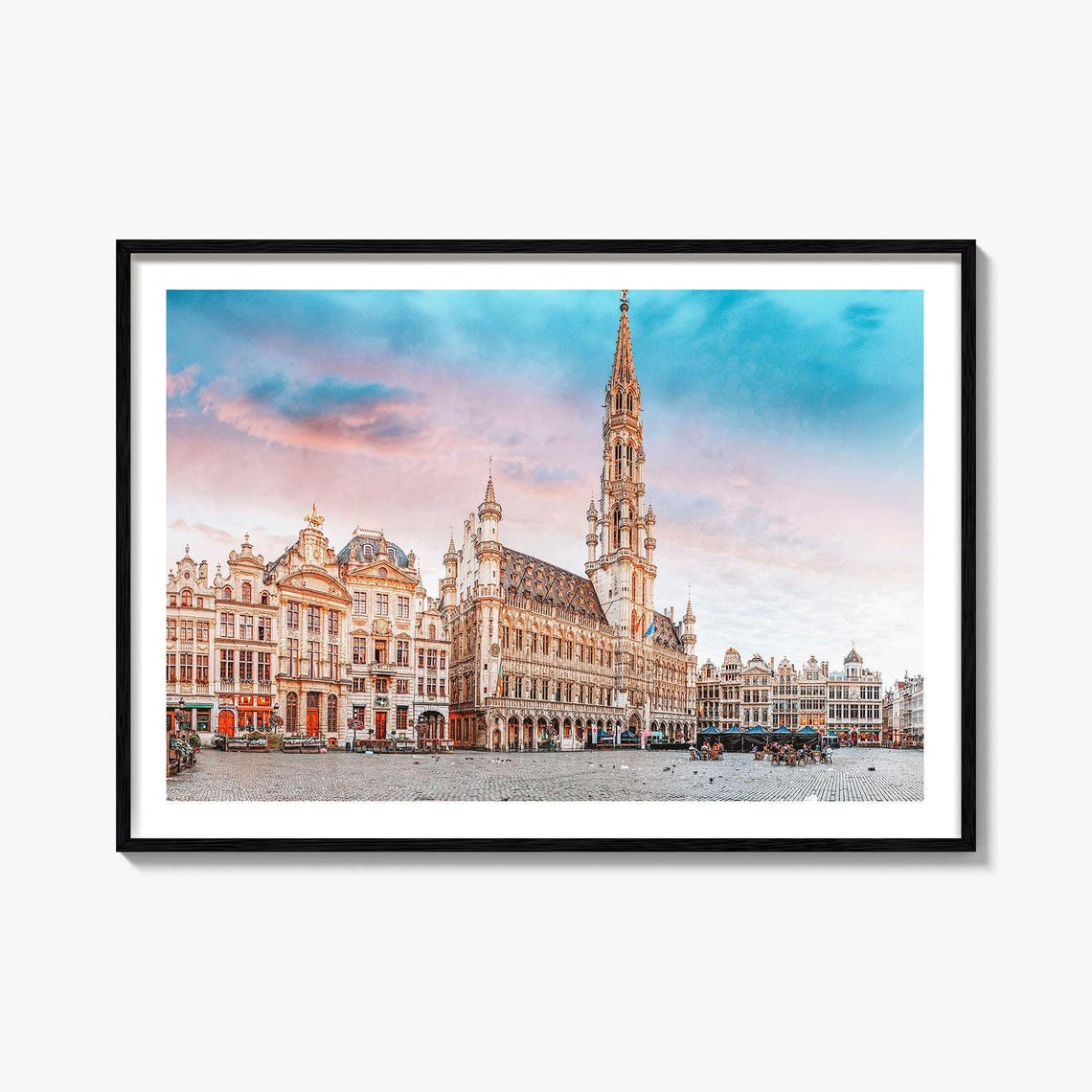 Brussels Belgium Grand Place Town Hall Sunrise Architecture Poster