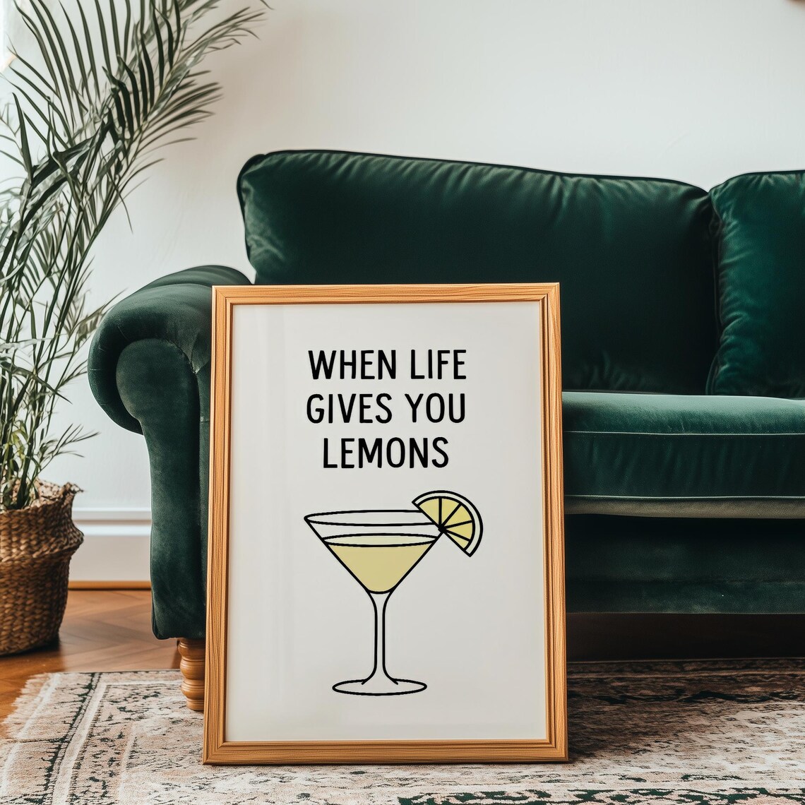 Funny Lemon Cocktail, Modern Bar Kitchen Decor