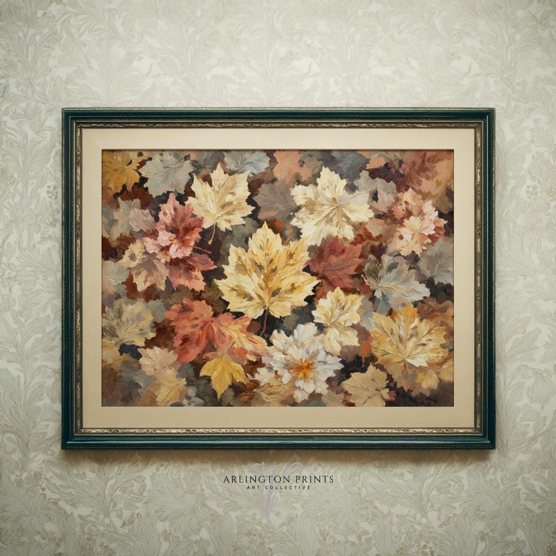 Maple Leaves Wall Art Autumn Foliage Artwork Rustic Fall Home Decor 5014