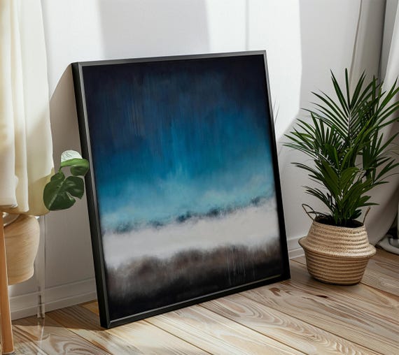 Enjoy The Silence Deep And Moody Blue Gradient Abstract On A Soothing And Mysterious Addition To Modern Decor