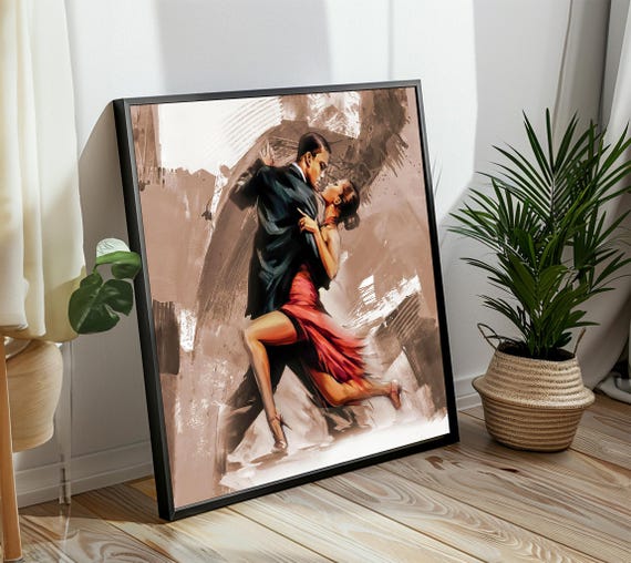 Tango Passion Electrifying Dance Of Love And Grace Dynamic Painting For Romantic Home Decor Gift