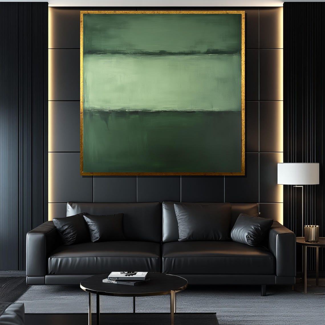 Rothko Style Green Gradient Sage Forest Color Field Abstract Poster - Image 4