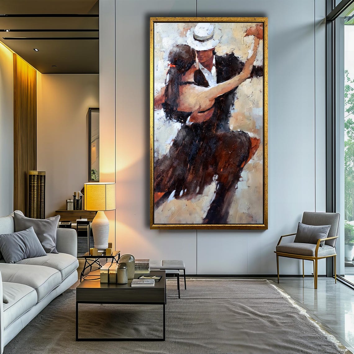 Passionate Tango Couple Dancing Impressionist Art Style Poster - Image 4