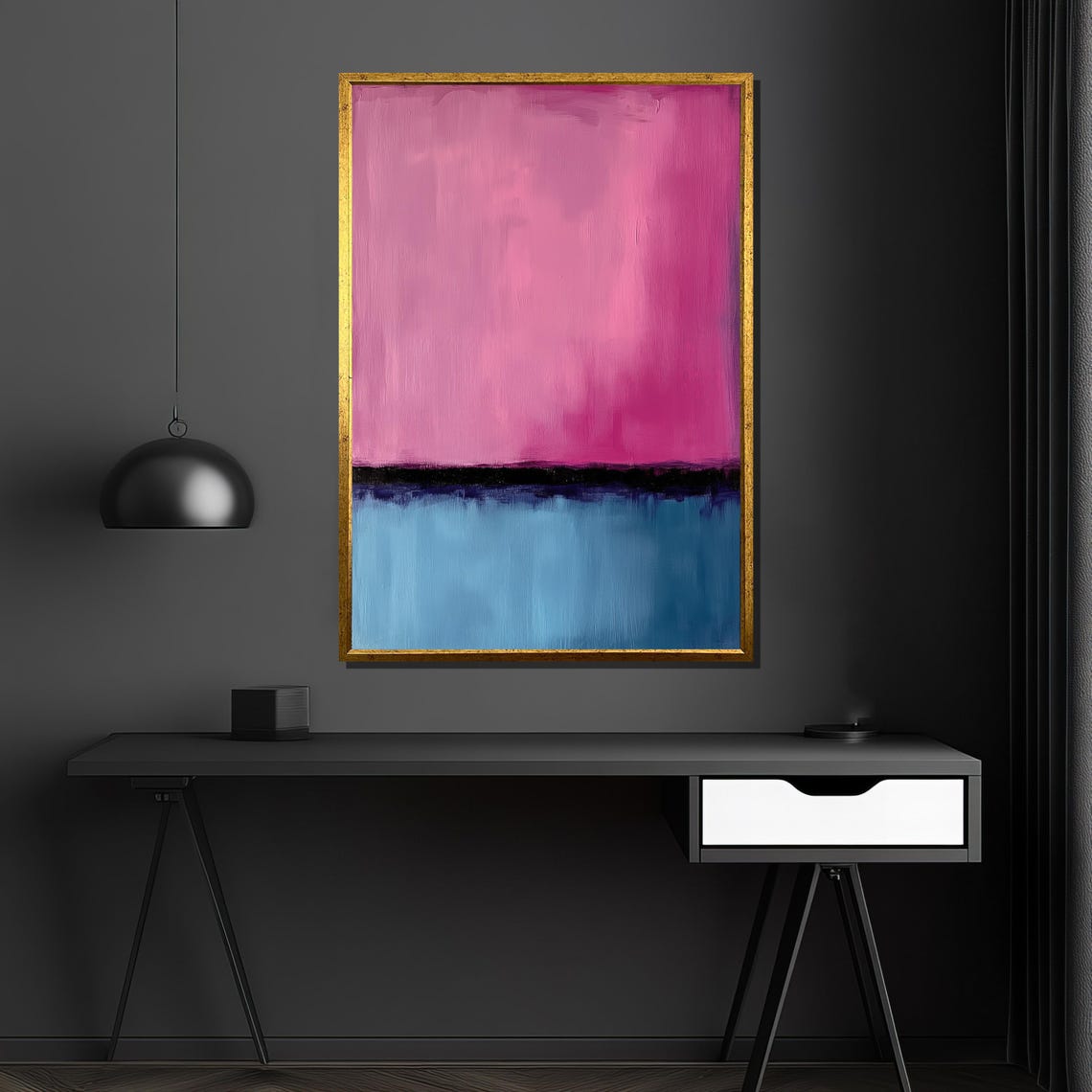 Rothko Style Pink Blue Color Block Abstract Minimalist Poster - Image 4