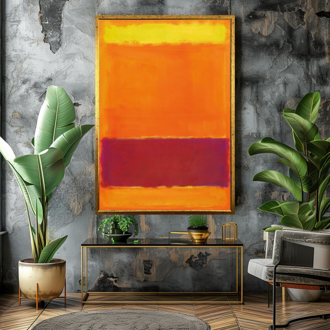 Mark Rothko Painting Warm Orange Yellow And Deep Red Abstract Art Vibrant Gift For Art Enthusiasts - Image 4