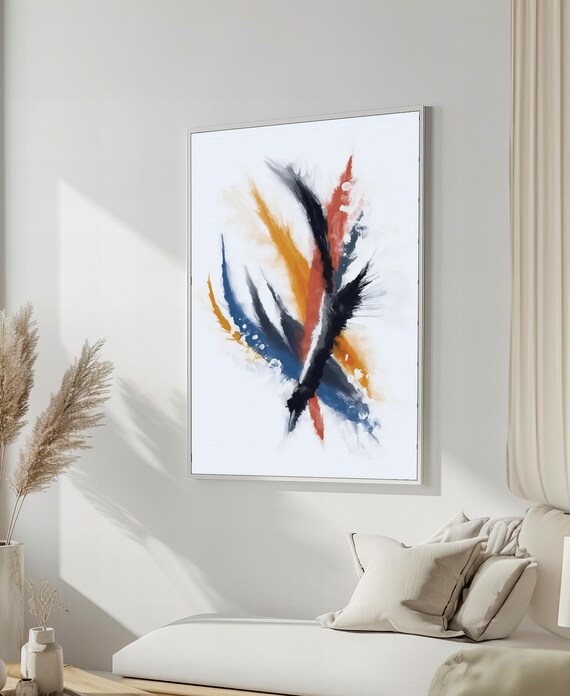 Dynamic Abstract Brushstroke Painting, Modern Art Gift