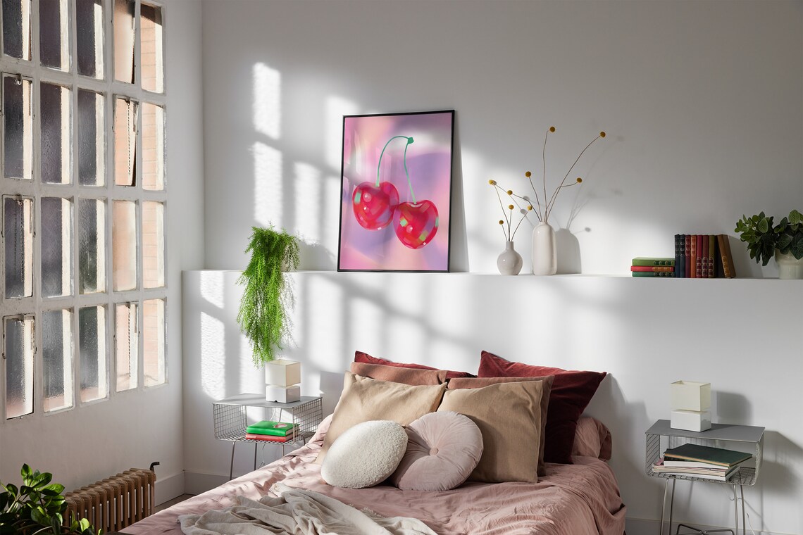 Cherries Print, Y2K Maximalist Retro Poster - Image 3