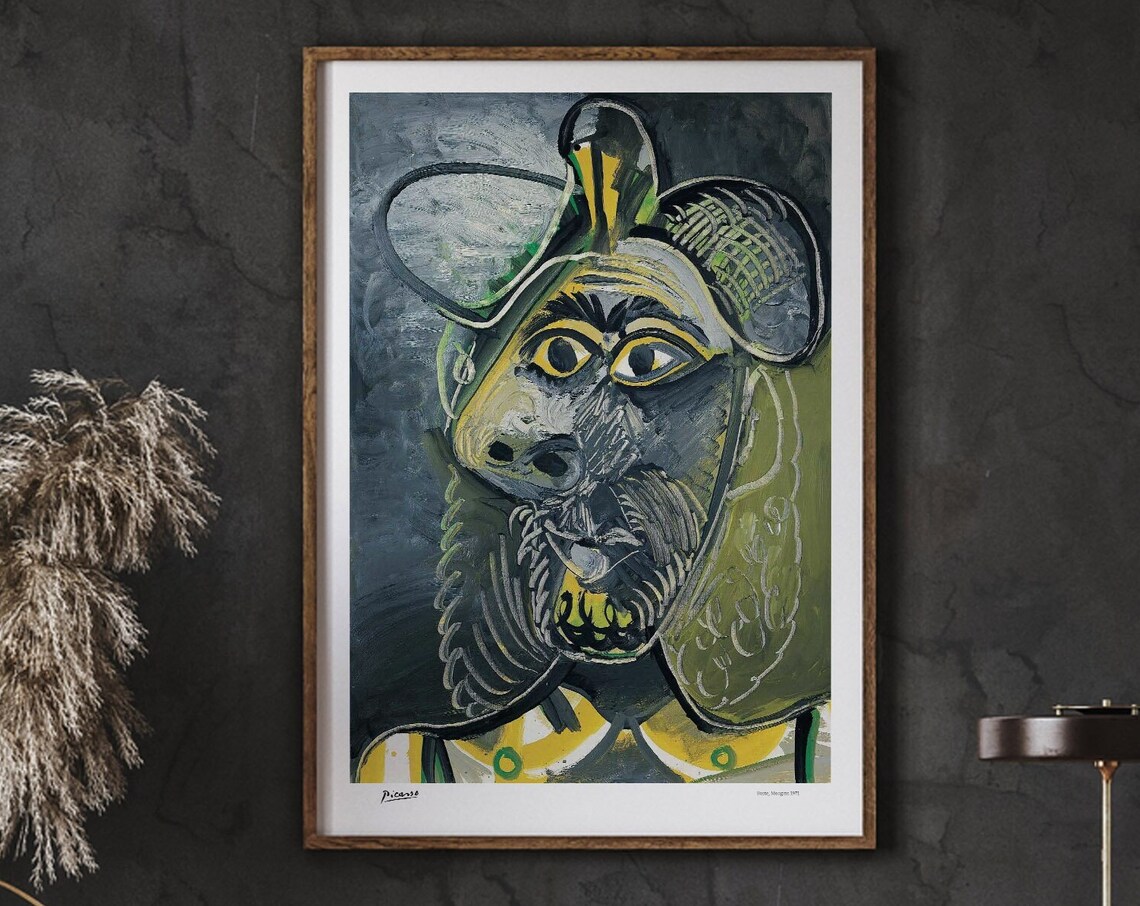 Pablo Picasso Buste Mougins 1971 Wall Art Surrealism Minimalist Poster Ideal Gift Instant