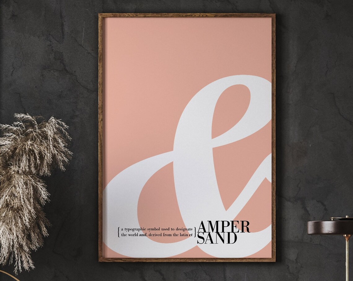 Ampersand Poster Print, Minimal Typography Art