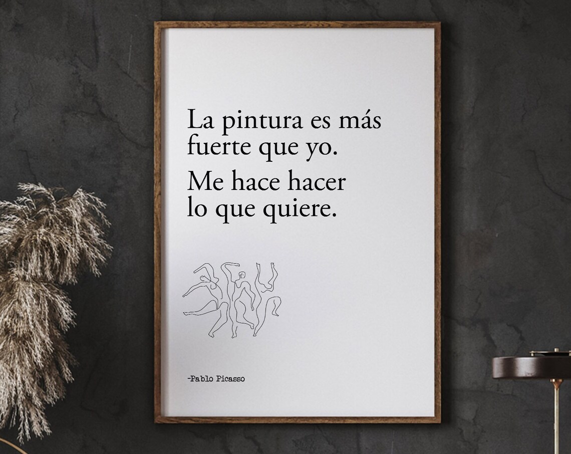 Pablo Picasso Painting Quote Spanish Line Art Dancers Wall Poster