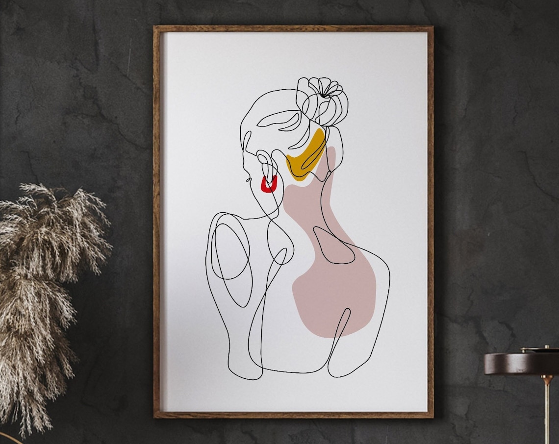 Woman Back Line Art Abstract Gallery Modern Minimalist Poster