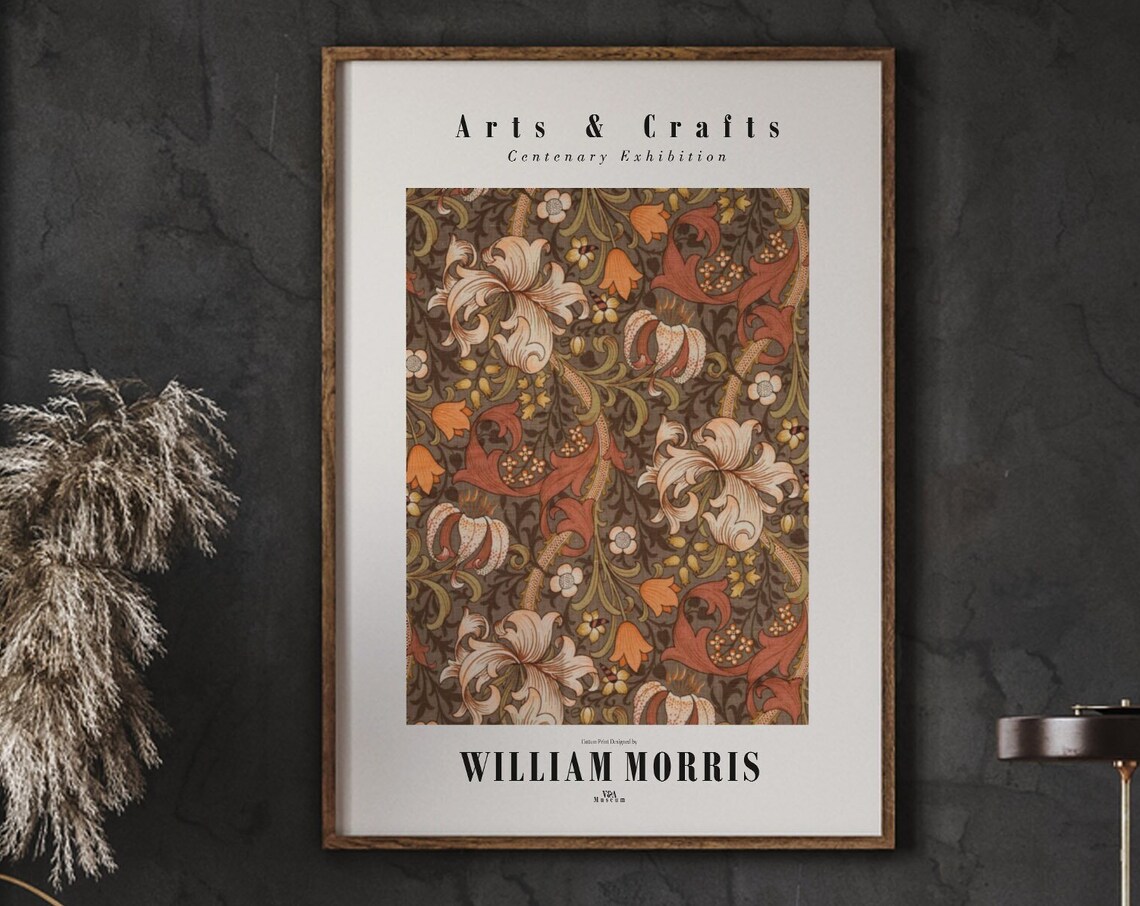 William Morris Golden Lily Arts Crafts Centenary Exhibition Poster
